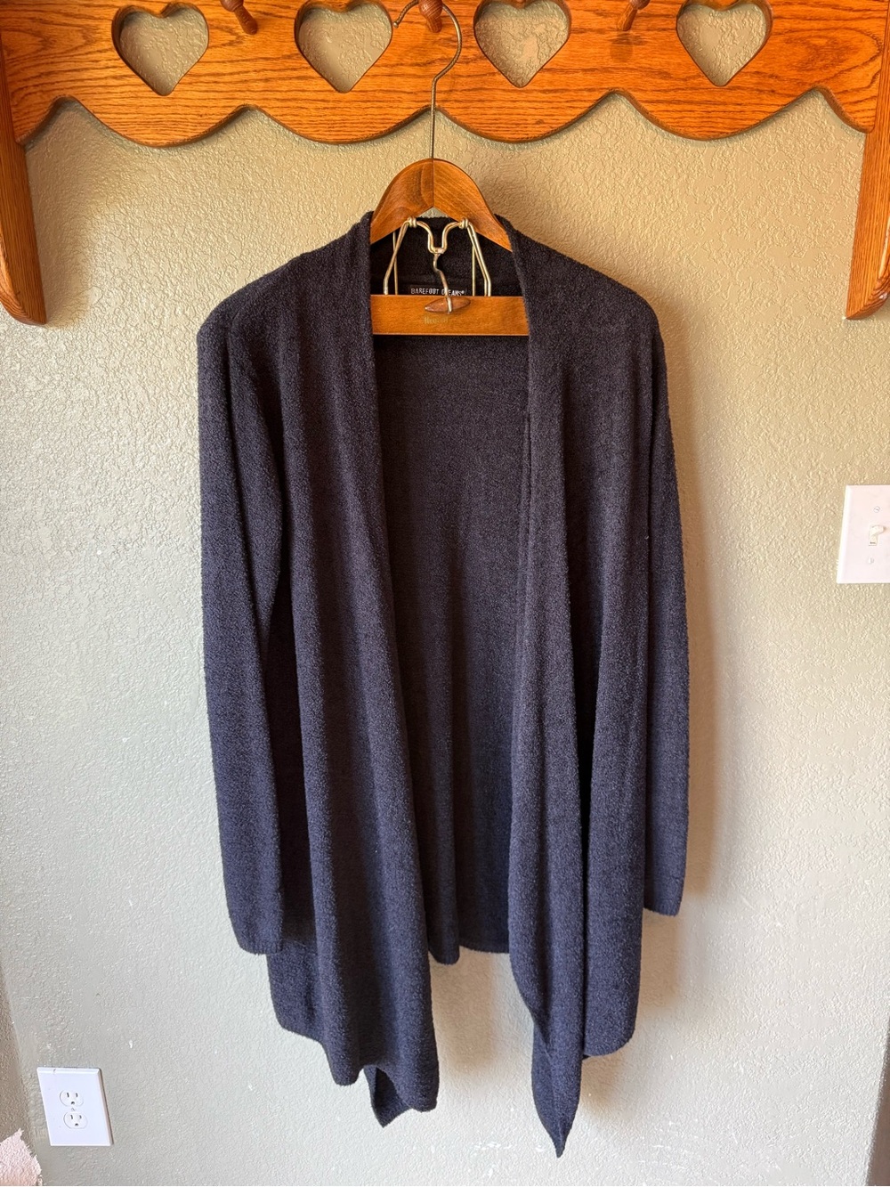 Barefoot Dreams black Open-Front Long Cardigan